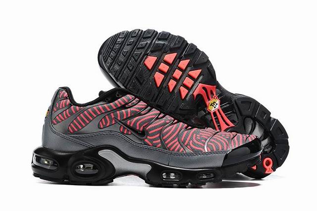 Nike Air Max Plus Tn Men's Running Shoes Grey Red Black-07 - Click Image to Close